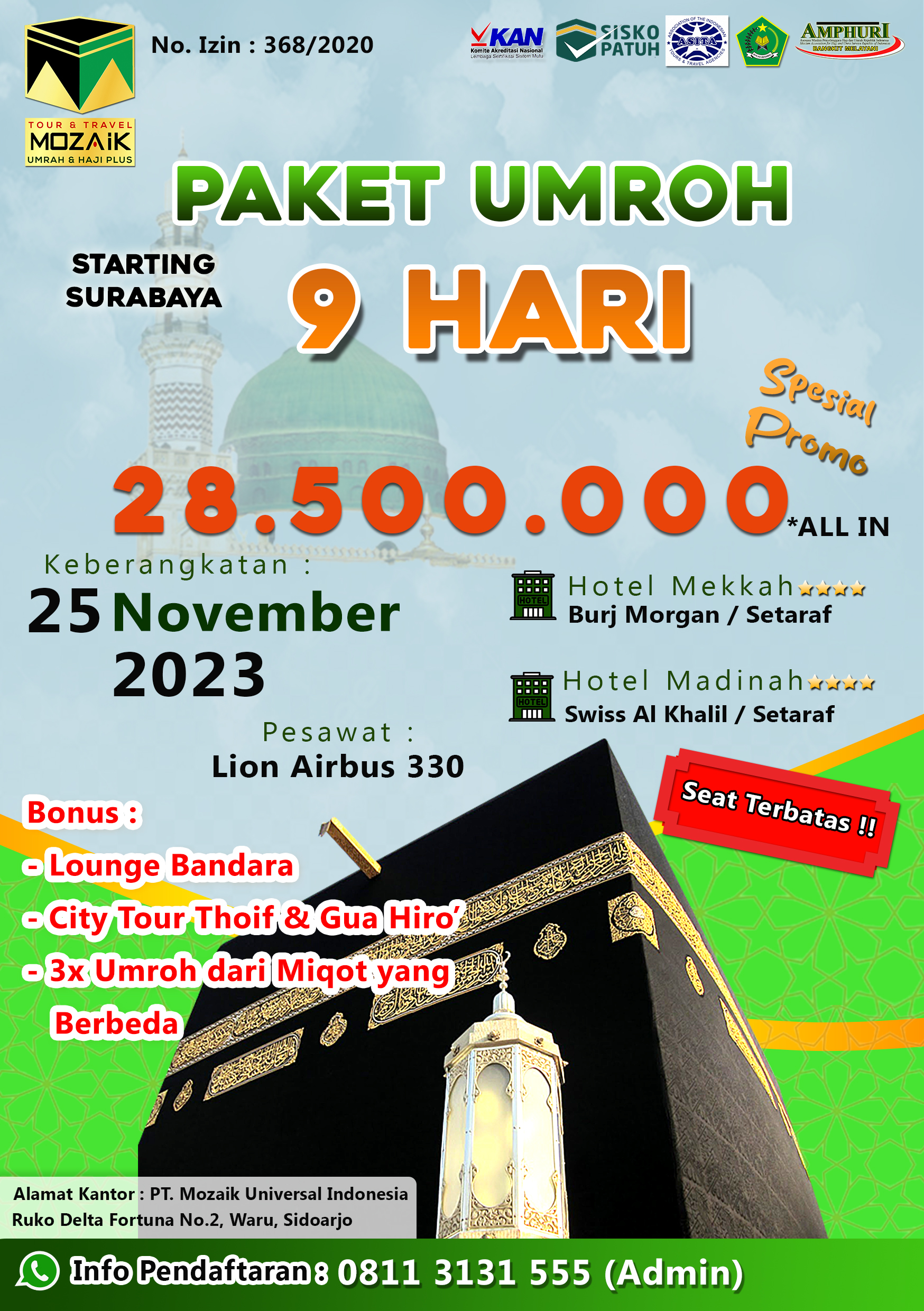 PAKET UMROH 25 NOVEMBER 2023